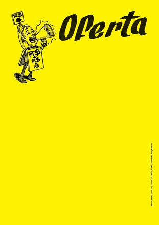Cartaz amarelo ilustrado descartável A4 01 face – 100UND